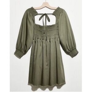 Free People This is‎ Everything Green Mini Babydoll Dress Sz L
